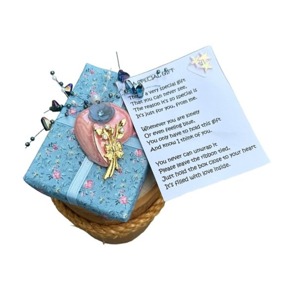 Handcrafted, Embellished, Fabric Wrapped‎ Gift Box